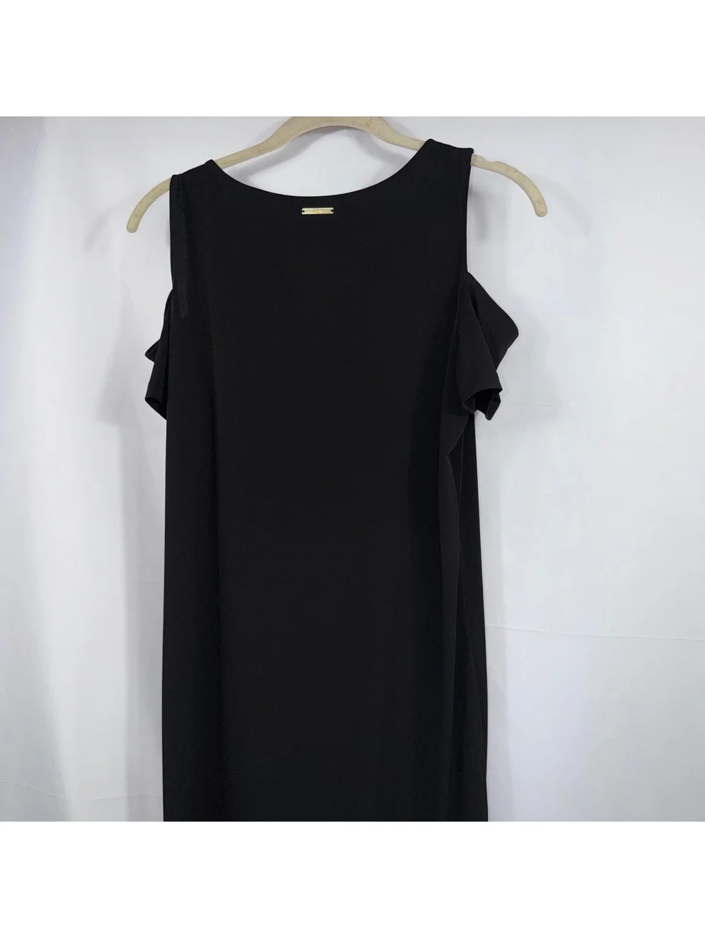 Michael Kors Black Cold Shoulder Shift Dress